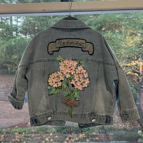 Embroidered Girl Denim Jacket - Picture 2 of 8